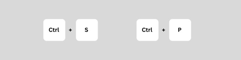 shortcut keys for save and print